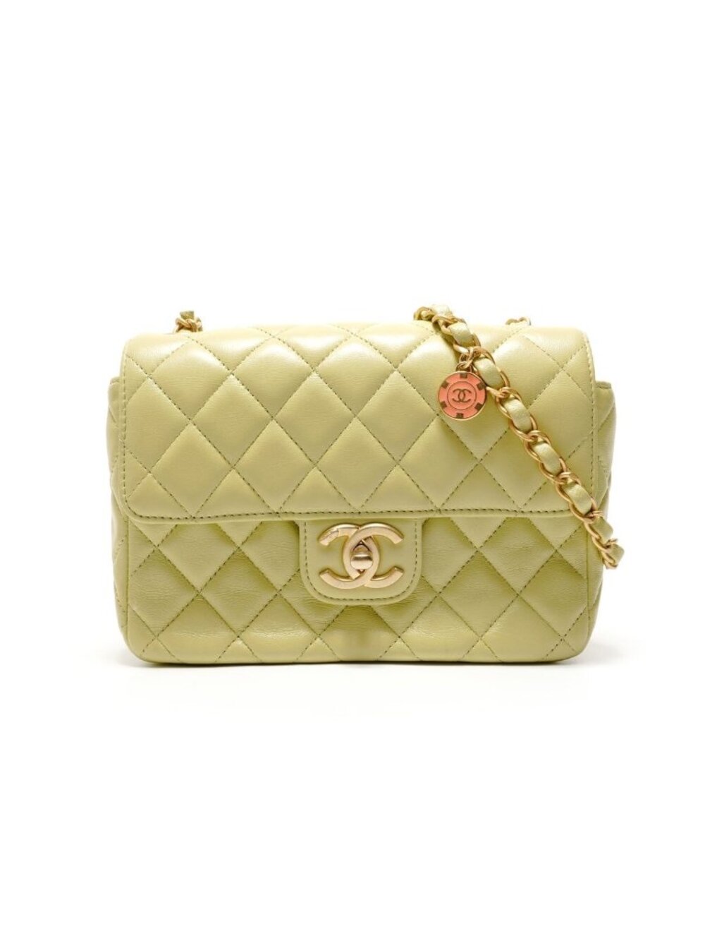 Chanel Shoulder Bag Mini Quilted Lambskin Matte Togo Rudo